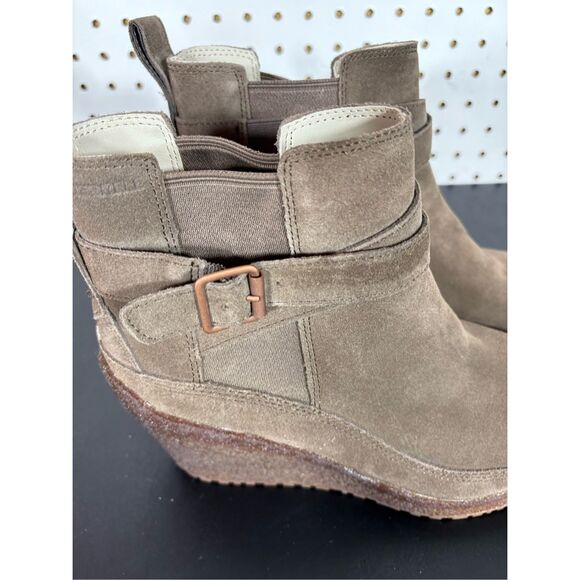 Merrell Woman Comfort Stone Tremblant Ankle Suede Wedge Shoes boots sz 8.5 - Picture 2 of 13